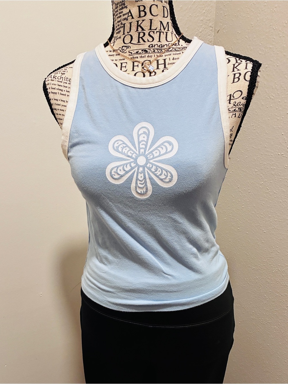 Hollister Co. Graphic Ringer Cropped Tank Top (sz M)